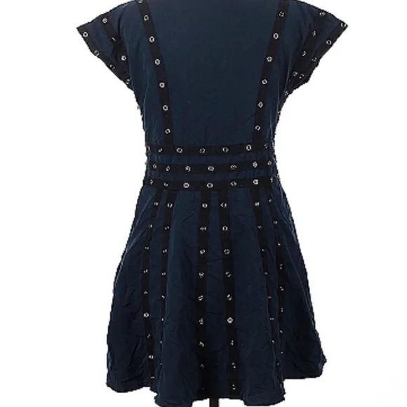 Zac Posen for Target - Navy Blue Fit and Flare Mini Dress w/ black accents Med - Picture 2 of 4